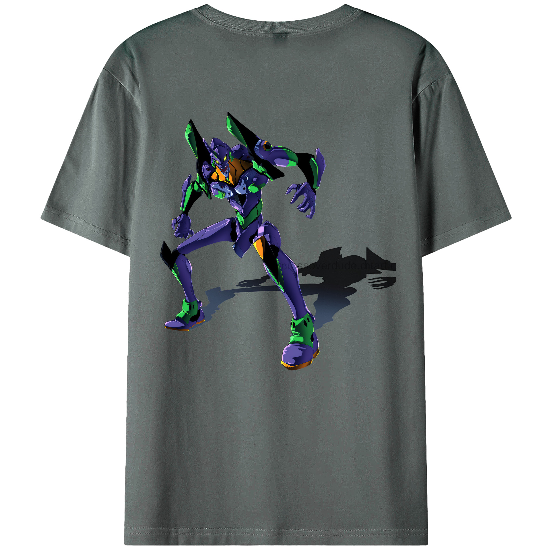 （画像用） EVA 新世紀エヴァンゲリオン 綿100％ メンズ半袖Tシャツ（バックプリント） 通気性